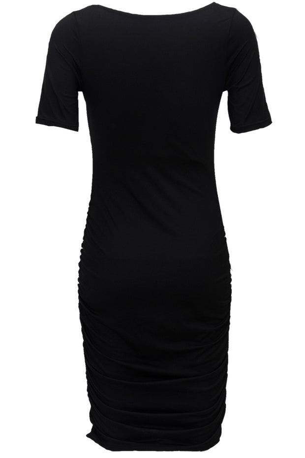 Alma Ss Turn Dress | Black | Vendbar kjole fra Liberté