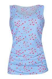 Alma Turn Top | Light Blue Pink Heart | Vendbar top fra Liberté