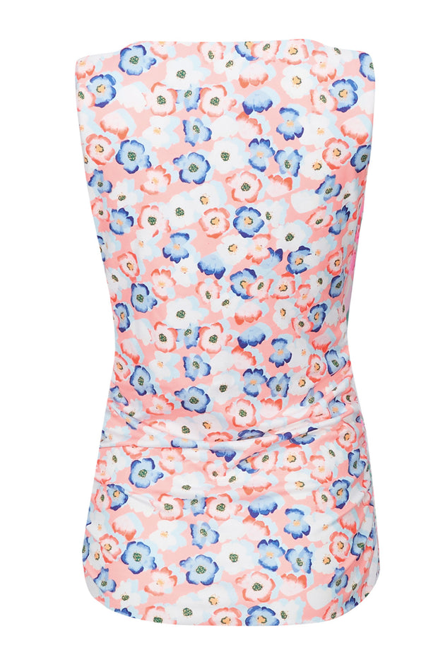 Alma Turn Top | Peachy Blue Flower | Vendbar top fra Liberté