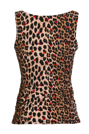 Alma Turn Top | Lux Leo Red Heart | Top fra Liberté