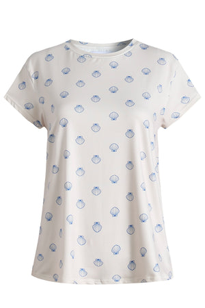 Alma U Tshirt | Ivory Cobolt Shell | Tshirt fra Liberté