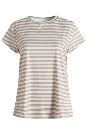 Alma U T-Shirt | Sand Elfenbein Streifen | Alma von Liberty