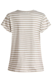 Alma U Tshirt | Sand Ivory Stripe | Alma fra Liberté