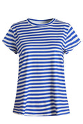Alma U Tshirt | Stripe Ivory Cobolt | Tshirt fra Liberté – nedsat