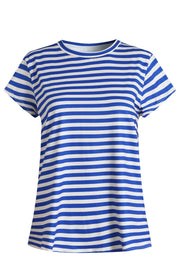 Alma U Tshirt | Stripe Ivory Cobolt | T-shirt fra Liberté