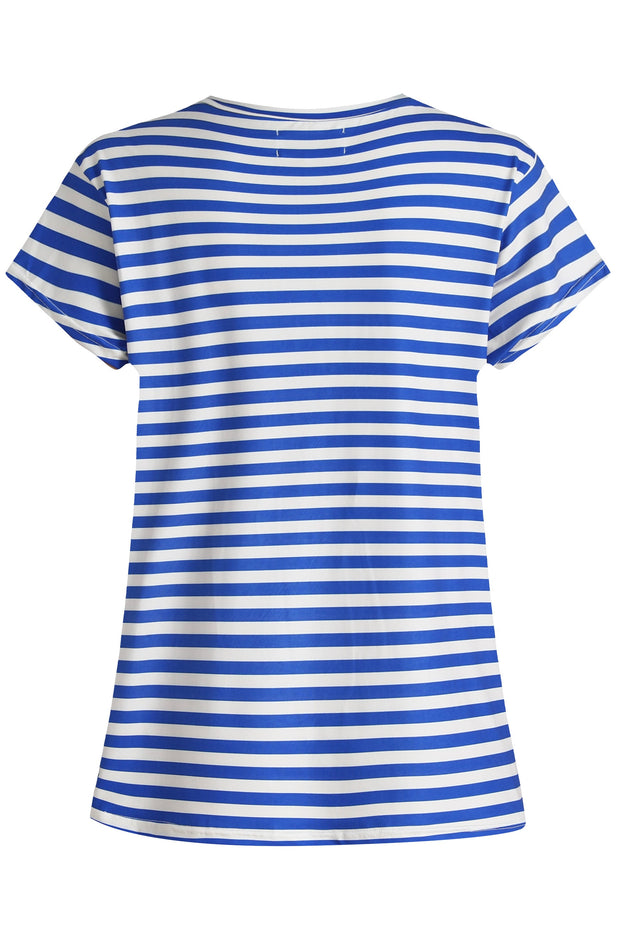 Alma U Tshirt | Stripe Ivory Cobolt | T-shirt fra Liberté