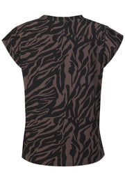 Alma U Tshirt | Dark Brown Zebra | T-Shirt fra Liberté