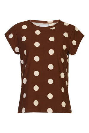 Alma U Tshirt | Brown Creme Dot | Tshirt fra Liberté