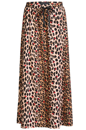 Alma Loose Skirt | Lux Leo Red Heart | Nederdel fra Liberté