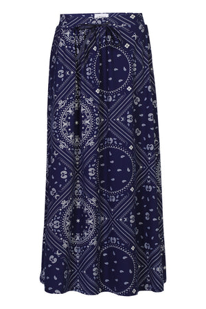 Alma Loose Skirt | Blue Scarf | Nederdel fra Liberté