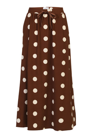 Alma Loose Skirt | Brown Creme Dot | Nederdel fra Liberté