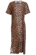 Alma Ss Twist Dress | Lux Leo Red Heart | Kjole fra Liberté – nedsat