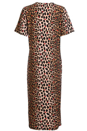 Alma Ss Twist Dress | Lux Leo Red Heart | Kjole fra Liberté
