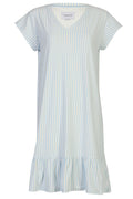 Alma U Tshirt Frill Dress | L. Blue Creme Small Stripe | Kjole fra Liberté