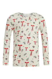 Alma Ls Tshirt Kids | Red Bow Creme | Børne bluse fra Liberté