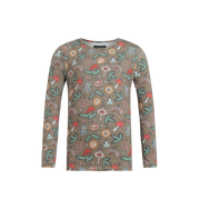 Alma Ls Tshirt Kids | Smiley Peace Brown | Børne bluse fra Liberté