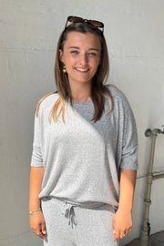 Lora Ss Blouse | Grå | Bluse fra French Laundry