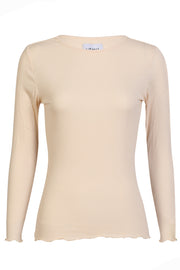 Natalia Ls Round Neck  Blouse | Ivory | Bluse fra Liberté