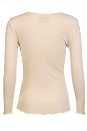 Natalia Ls Round Neck  Blouse | Ivory | Bluse fra Liberté