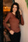 Natalia Ls Round Neck Blouse | Dark Brown | Bluse fra Liberté