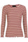 Natalia Ls Round Neck Blouse | Plum Creme Stripe