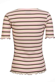 Natalia Ss Blouse | Brown Rose Creme Stripe | Bluse fra Liberté