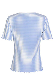 Natalia Ss Blouse | Light Blue White Stripe | T-shirt fra Liberté
