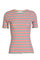 Natalia Ss Blouse | Multi Orange Pink Stripe | T-shirt fra Liberté