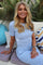 Natalia Ss Blouse | Light Blue White Stripe | T-shirt fra Liberté