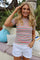 Natalia Ss Blouse | Multi Orange Pink Stripe | T-shirt fra Liberté