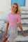 Natalia Ss Blouse | Pink Rose Stripe | T-shirt fra Liberté