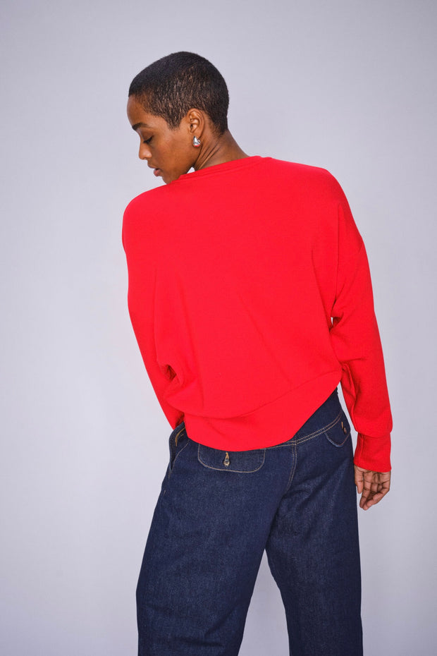 Celli O-LS Sweatshirt   | Chinese Red | Sweats fra Mos Mosh