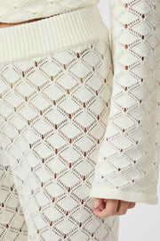 Rizzy Crochet Pants | Off White | Strik fra Neo Noir