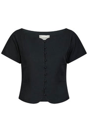 Tango Structure Top | Dark Navy | Bluse fra Neo Noir