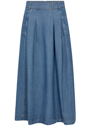 Anya Denim Pleat Skirt 34181 | Denim blue | Nederdel fra Co'couture