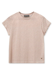 Nan O-SS Stripe Tee  | Rose Smoke | T-shirt fra Mos Mosh