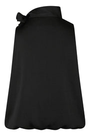 Veda Drapy Satin Top | Black | Bluse fra Neo Noir