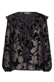 Basile Burn Blouse  | Black | Bluse fra Mos Mosh