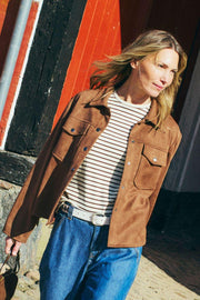 Eloisel Tee 206411 | Moonbeam W. Coffee Bean | T-Shirt fra Freequent