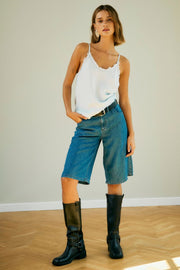 Cinda Shorts 206113 | Medium Blue Denim | Shorts fra Freequent
