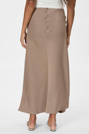 Kit Dull Sateen Skirt | Dark Taupe | Nederdel fra Neo Noir