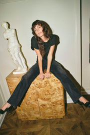 Marlena Shimmer Jeans Regular | Black | Jeans fra Mos Mosh