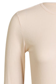 Natalia Ls Round Neck Blouse | Creamy | Bluse fra Liberté