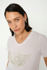 Gethi O-SS Glam Tee | White | T-shirt fra Mos Mosh