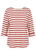 Silje Striped Tee | Red | T-Shirt fra Atelier C