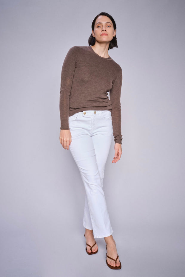 Ashley Bianco Jeans  Ankle | White | Jeans fra Mos Mosh