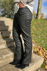 Ashley Coated Pant Ankle | Black | Bukser fra Mos Mosh