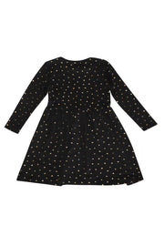 Alma Ls Babydoll Dress (Kids) | Black Gold Heart | Kjole fra Liberté