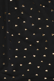 Alma Ls Frill Tshirt (Kids) | Black Gold Heart | T-Shirt fra Liberté