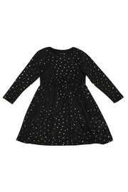 Alma Ls Babydoll Dress (Kids) | Black Gold Heart | Kjole fra Liberté